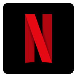 Logo van de app van Netflix